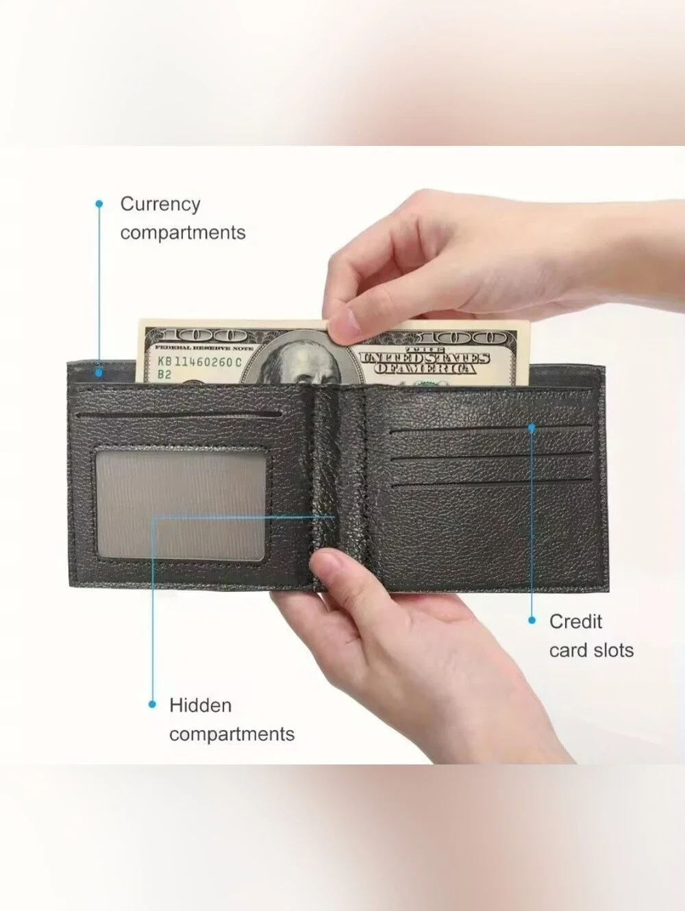 New Knights Of Columbus Black Bi-Fold Wallet
